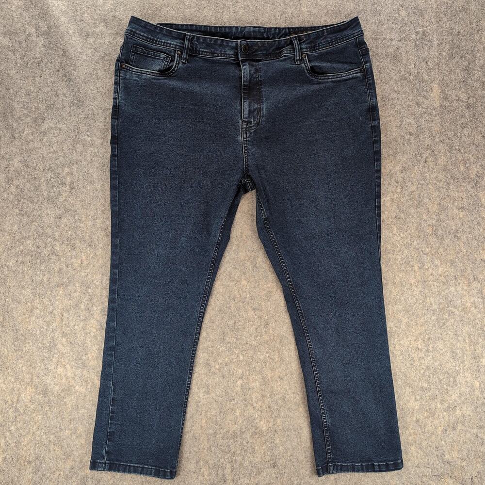 The Perfect Jean NYC Jeans Mens 44x28 Blue Skinny Slim Stretch Dark Wash Denim